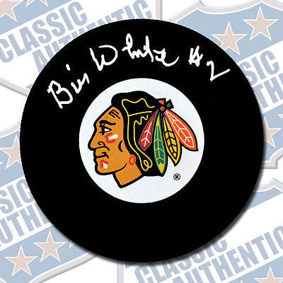 BILL WHITE Chicago Blackhawks autographed puck (#1811)