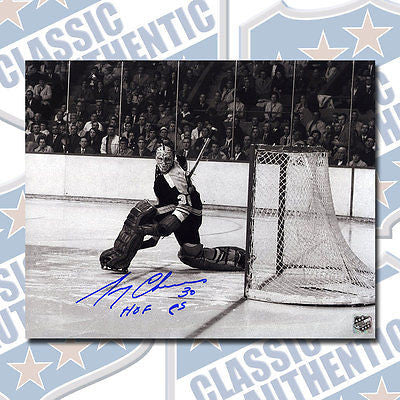 GERRY CHEEVERS Boston Bruins autographed 8x10 photo w/HOF (#1153)