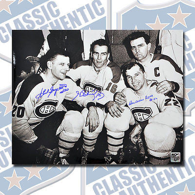 PHIL GOYETTE-HENRI RICHARD-DON MARSHALL triple signed 11x14 photo (#1131)