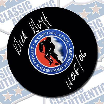 DICK DUFF Hall of Fame autographed puck w/HOF (#1836)