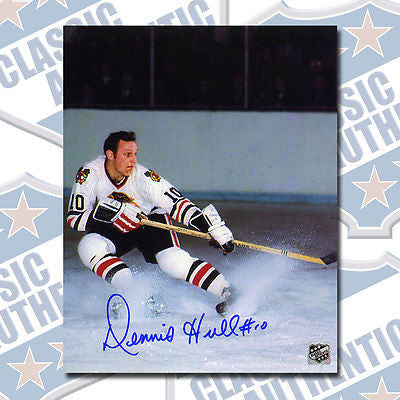 DENNIS HULL Chicago Blackhawks autographed 8x10 photo (#1475)