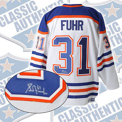 GRANT FUHR Edmonton Oilers Pro Replica autographed CCM jersey (#2306)