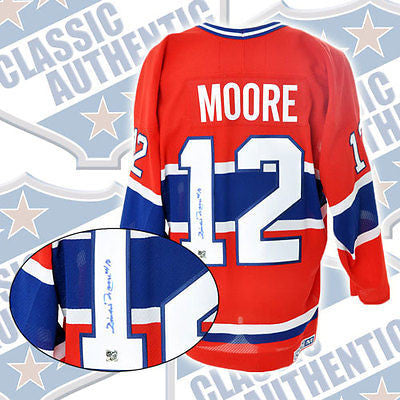 DICKIE MOORE Montreal Canadiens Pro Replica autographed CCM jersey (#2298)