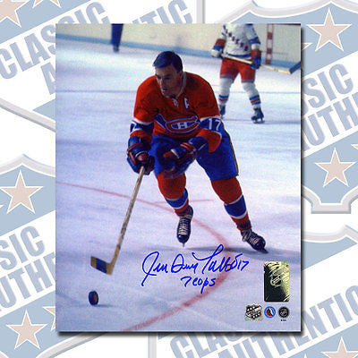 JEAN-GUY TALBOT Montreal Canadiens autographed 8x10 photo w/7 Cups (#1188)