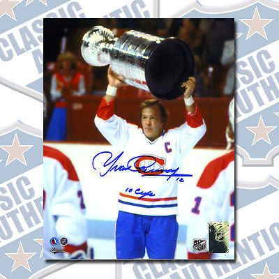 YVAN COURNOYER Montreal Canadiens autographed 8x10 photo w/10 Cups (#2655)
