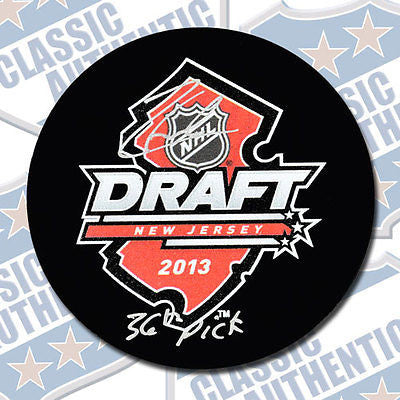 ZACH FUCALE 2013 Draft Canadiens autographed puck w/36th pick (#2817)