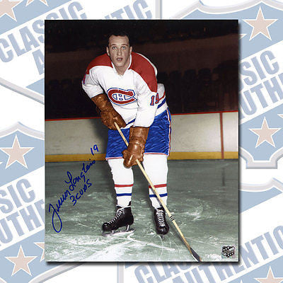 JUNIOR LANGLOIS Montreal Canadiens autographed 8x10 photo w/3 Cups (#1214)