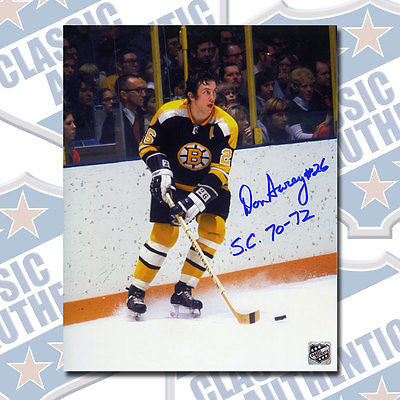 DON AWREY Boston Bruins autographed 8x10 photo w/Cup years (#1434)