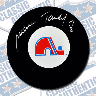 MARC TARDIF Quebec Nordiques autographed puck  (#1958)