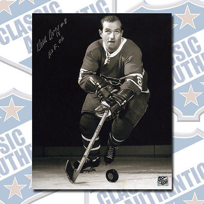 DICK DUFF Montreal Canadiens autographed 8x10 photo w/HOF (#1408)