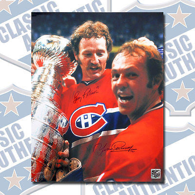 LARRY ROBINSON-YVAN COURNOYER Canadiens dual signed 16x20 photo (#2704)