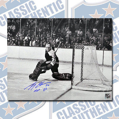 GERRY CHEEVERS Boston Bruins autographed 11x14 photo w/HOF (#1117)