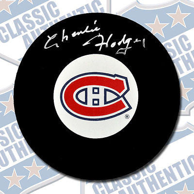 CHARLIE HODGE Montreal Canadiens autographed puck (#1814)