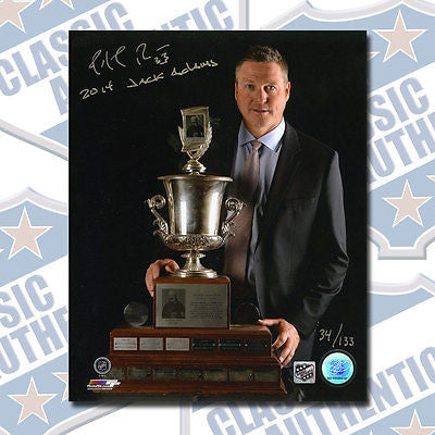 PATRICK ROY autographed 8x10 photo w/Jack Adams 2014 LTD. (#2337)