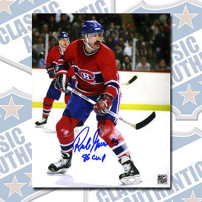 RICK GREEN Montreal Canadiens autographed 8x10 photo w/86 Cup (#2909)