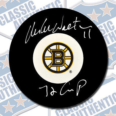 MIKE WALTON Boston Bruins autographed puck w/72 Cup (#1967)