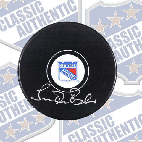 Lucien Deblois New York Rangers autographed puck (#2004)