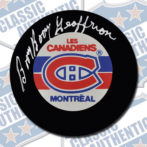 BERNARD "BOOM BOOM" GEOFFRION Montreal Canadiens Autographed Puck (#2753)
