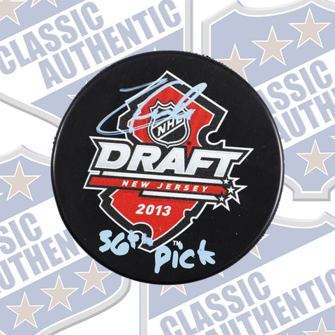 ZACH FUCALE 2013 Draft Canadiens autographed puck w/36th pick (#2817a)