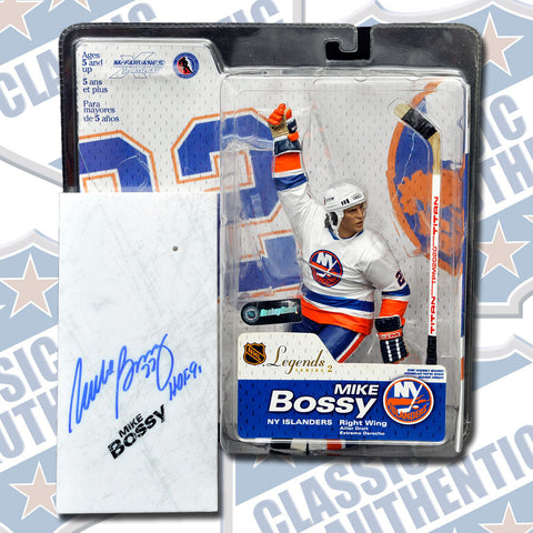 MIKE BOSSY New York Islanders autographed McFarlane w/HOF (#3221)