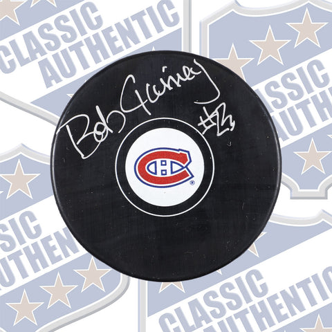 BOB GAINEY Montreal Canadiens autographed puck (#3223)