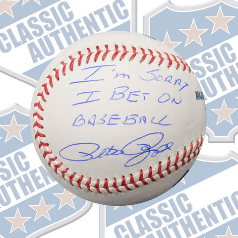 PETE ROSE "I'm Sorry I Bet on Baseball" autographed baseball (#3272)