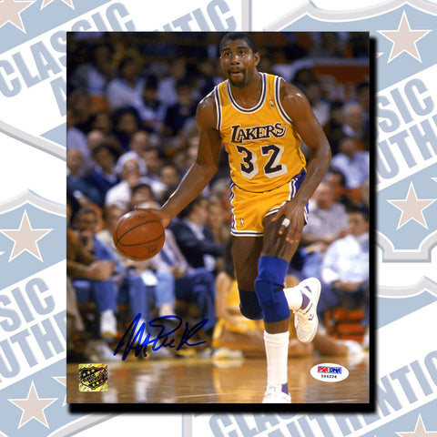 MAGIC JOHNSON Los Angeles Lakers autographed 8x10 photo PSA (#3280)