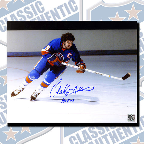 CLARK GILLIES New York Islanders autographed 8x10 photo w/HOF (#3320)