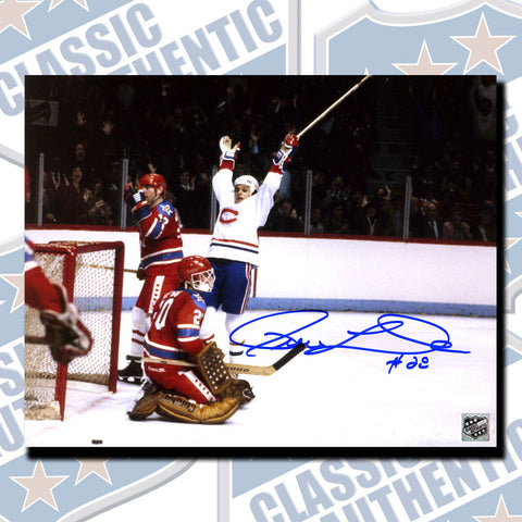 PIERRE LAROUCHE Montreal Canadiens autographed 8x10 (#3414)
