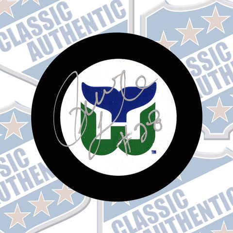PIERRE LAROUCHE Hartford Whalers Autographed Puck (#3451)
