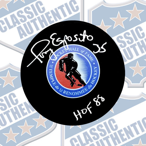 TONY ESPOSITO Hockey Hall of Fame Autographed Puck (#3582)