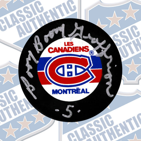 BERNARD "BOOM BOOM" GEOFFRION Montreal Canadiens Autographed Puck (#3640)