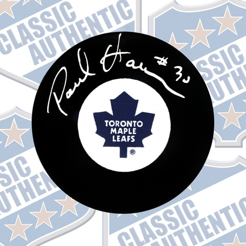 PAUL HARISSON Toronto Maple Leafs autographed puck (#3650)