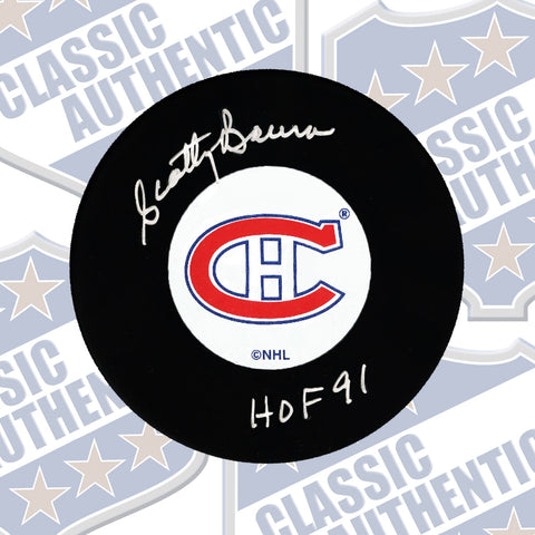 SCOTTY BOWMAN Montreal Canadiens autographed puck w/HOF (#3731)
