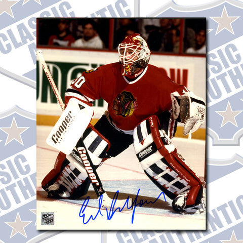 ED BELFOUR Chicago Blackhawks autographed 8x10 photo (#3777)