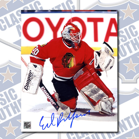 ED BELFOUR Chicago Blackhawks autographed 8x10 photo (#3779)