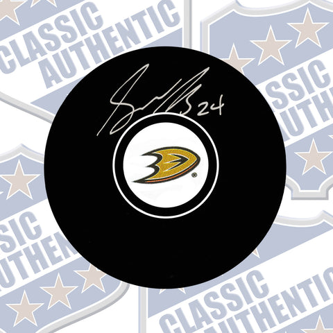 SIMON DESPRES Anaheim Ducks autographed puck (#3781)