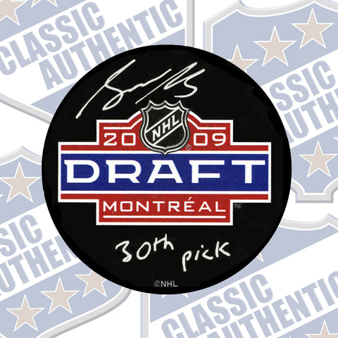 SIMON DESPRES Montreal Draft 2009 autographed puck w/30th pick (#3791)