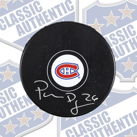 Pierre Dagenais Montreal Canadiens autographed puck (#695a)