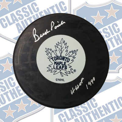 BUD POILE Toronto Maple Leafs autographed puck (#557)