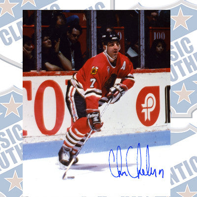 CHRIS CHELIOS Chicago Blackhawks autographed 8x10 photo (#901)