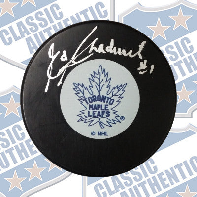 ED CHADWICK Toronto Maple Leafs autographed puck (#8835)
