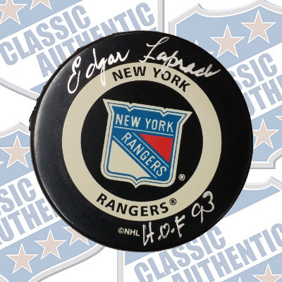 EDGAR LAPRADE New York Rangers autographed puck (#605)