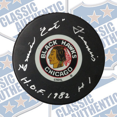 EMILE FRANCIS Chicago Blackhawks autographed puck (#533)