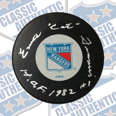 EMILE FRANCIS New York Rangers autographed puck (#532)