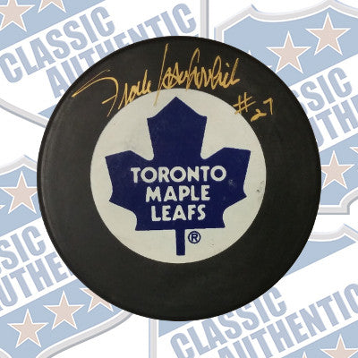FRANK MAHOVLICH Toronto Maple Leafs autographed puck (#544)