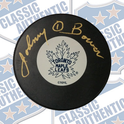 JOHNNY BOWER Toronto Maple Leafs autographed puck (#574)