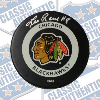 LEO REISE Chicago Blackhawks autographed puck (#681)