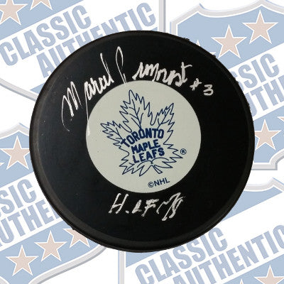 MARCEL PRONOVOST Toronto Maple Leafs autographed puck (#558)