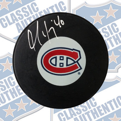 MAXIME LAPIERRE Montreal Canadiens autographed puck  (#593)